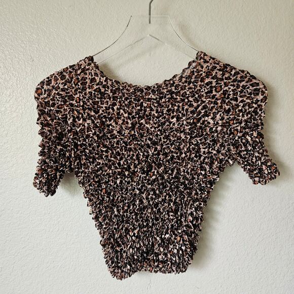 Leapord Print Shirt Y2K Popcorn Shirt - Picture 1 of 4